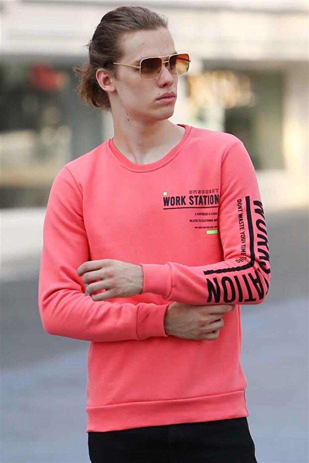 Baskılı Pembe Sweatshirt 4161 - 2