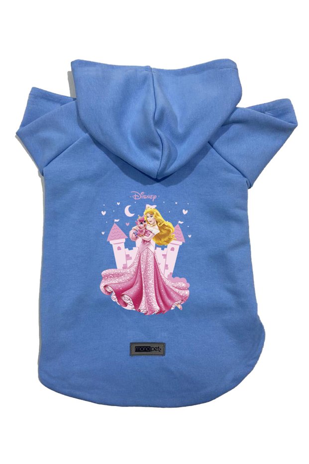Hooded Fleece Sweatshirt Dog and Cat Outfit & Dress - Blue Princess - Size M