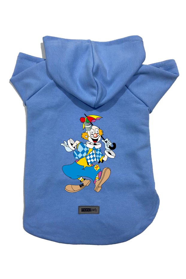 Hooded Fleece Sweatshirt Dog and Cat Outfit & Dress - Blue Clown