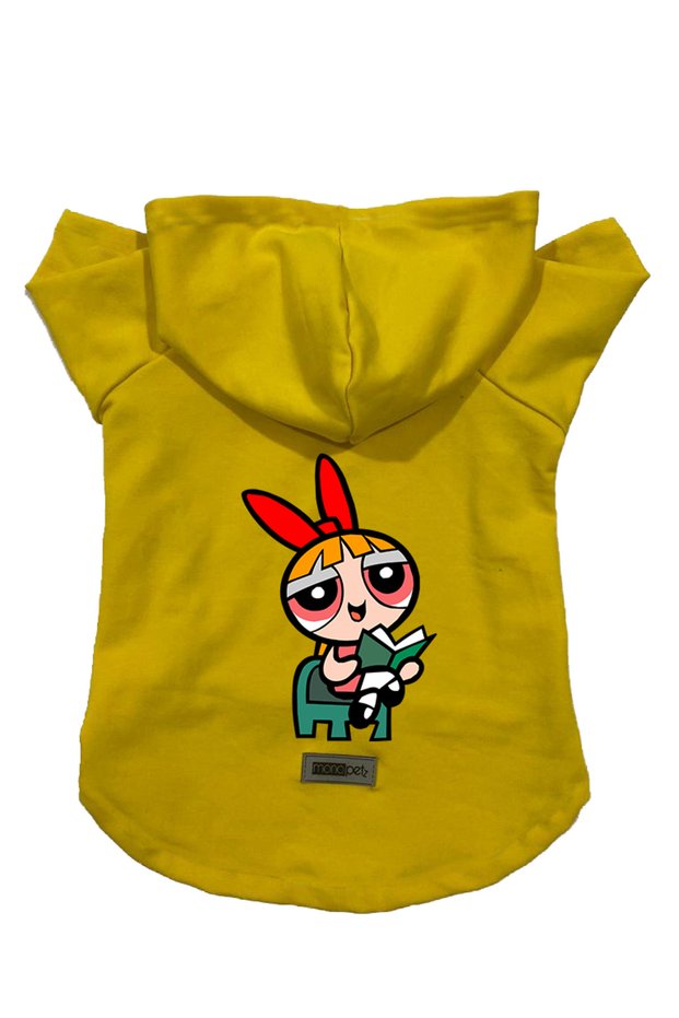 Hooded Fleece Sweatshirt Dog and Cat Outfit & Dress - Yellow Blossom
