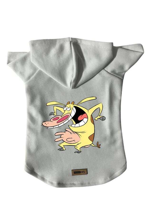 Hooded Fleece Sweatshirt Dog and Cat Outfit & Dress - White Cow