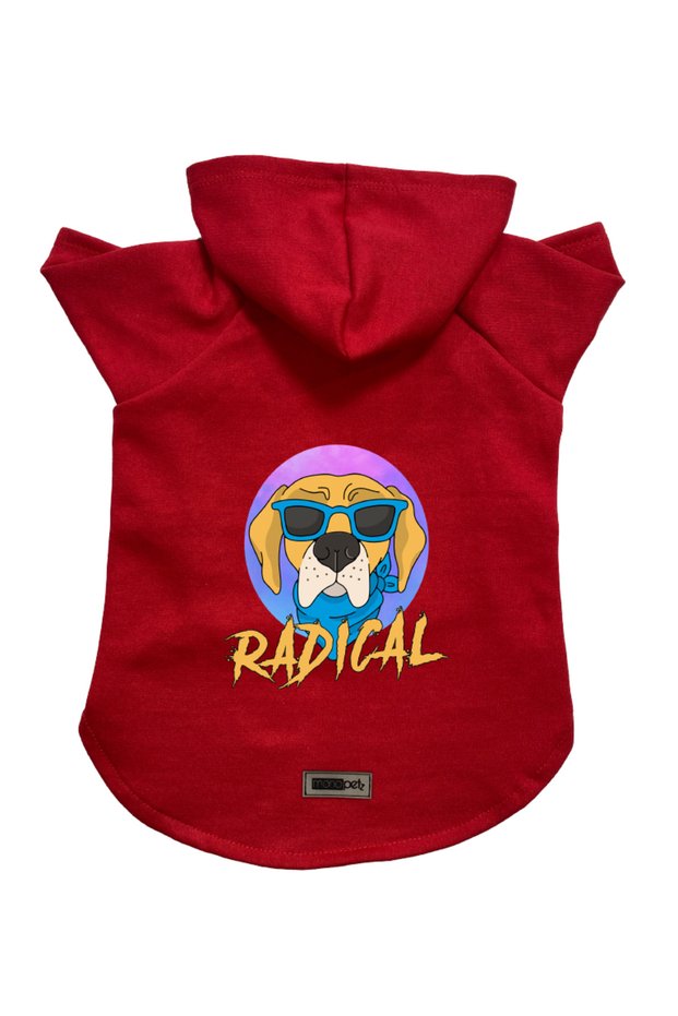 Hooded Fleece Sweatshirt Dog and Cat Outfit & Dress - Red Radical - Size L
