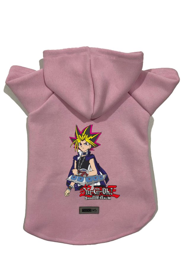 Hooded Fleece Sweatshirt Dog and Cat Outfit & Dress - Pink Yugi Oh - Size M