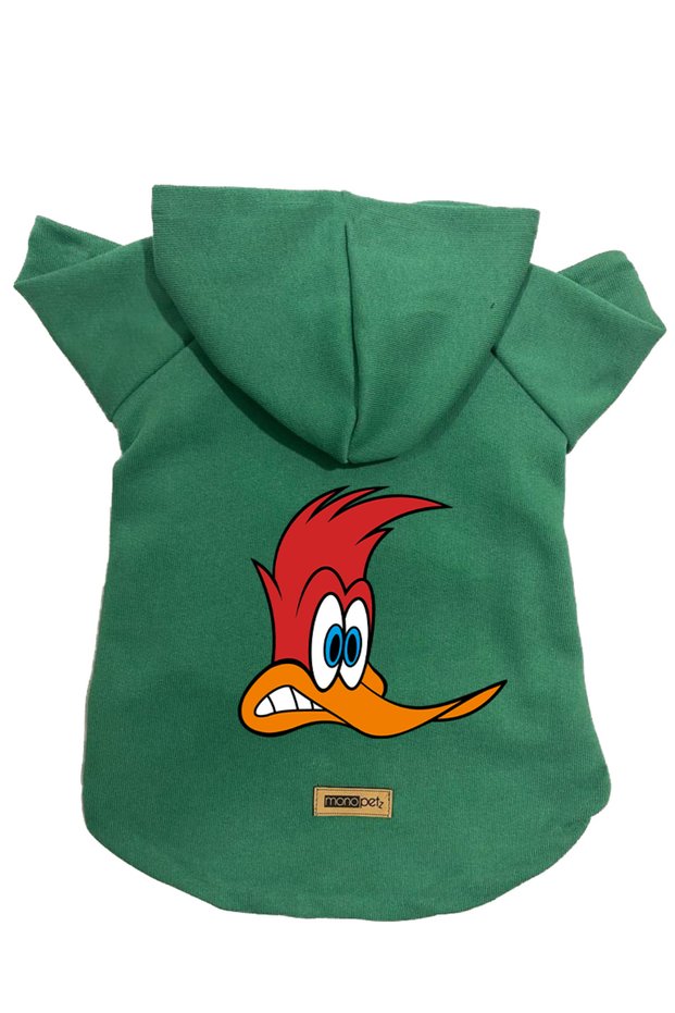 Hooded Fleece Sweatshirt Dog and Cat Outfit & Dress - Green Pica Pau