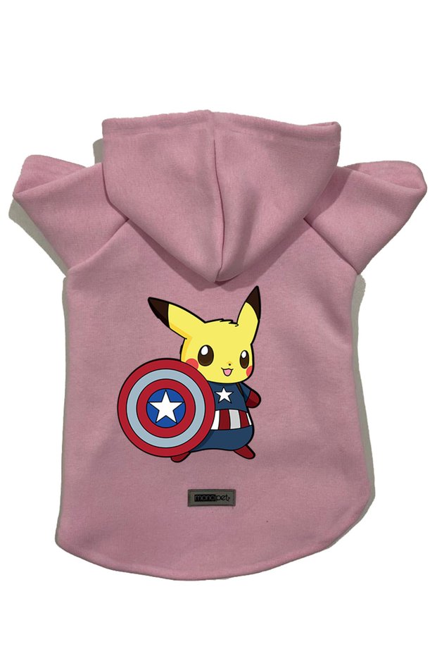 Hooded Fleece Sweatshirt Dog and Cat Outfit & Dress - Pink New Pikachu 2
