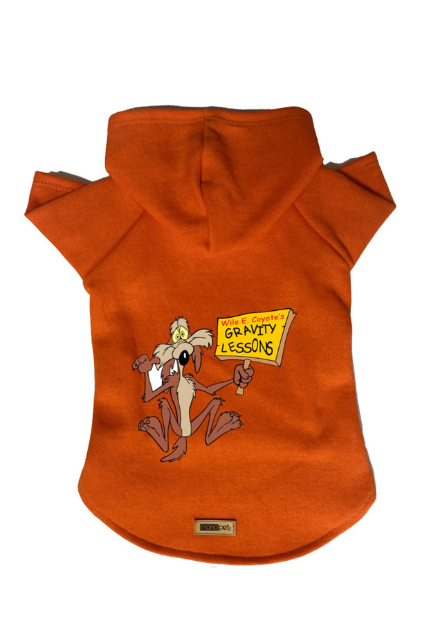 Hooded Fleece Sweatshirt Dog and Cat Outfit & Dress - Orange Coiote - Size XL