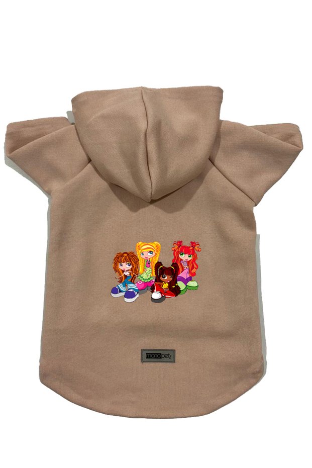 Hooded Fleece Sweatshirt Dog and Cat Outfit & Gown - Beige Cando003 - Size XL