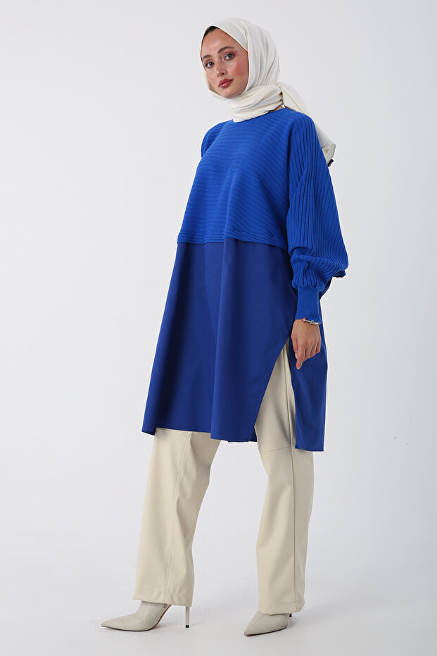 Saks Woven Garnish Knitwear Tunika - 3