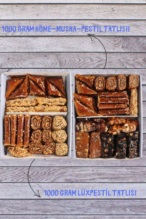 Gümüşhane Delicacies Package - 1 2000 Grams 2 Packs (Pestil-Köme-Walnut Sausage-Honey)