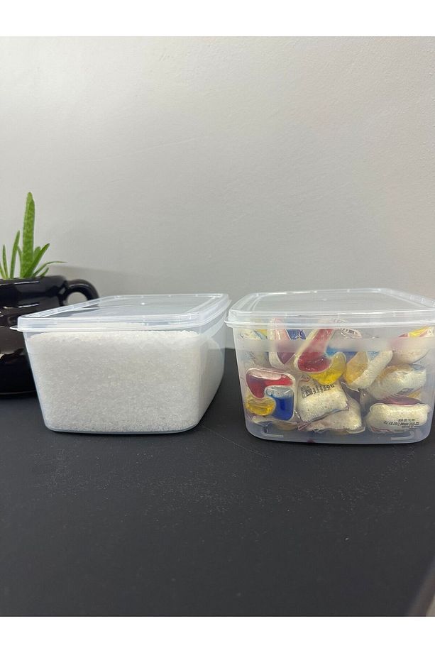 2 Adet Huge Toz Ve Tablet Deterjan Saklama Kutusu Deterjan Saklama Kabı - 2 Litre - 3
