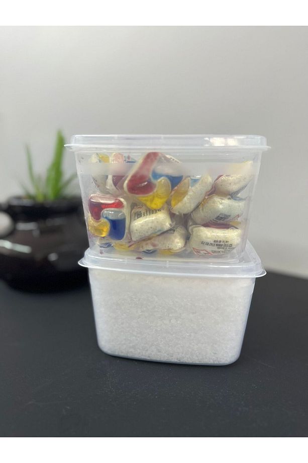 2 Adet Huge Toz Ve Tablet Deterjan Saklama Kutusu Deterjan Saklama Kabı - 2 Litre - 2