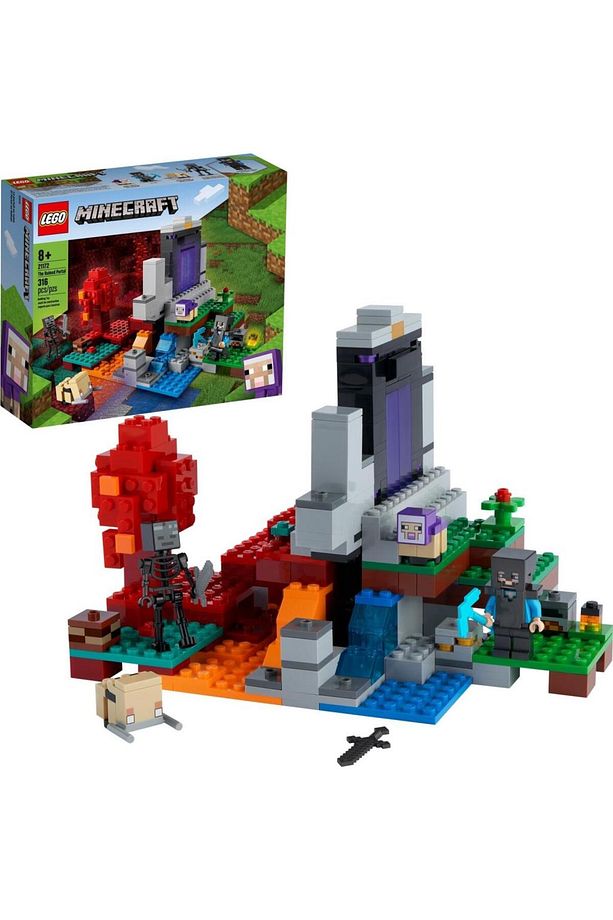 ® Minecraft™ Yıkılmış Geçit 21172 - Çocuklar için Yaratıcı Oyuncak Yapım Seti (316 Parça) - 1