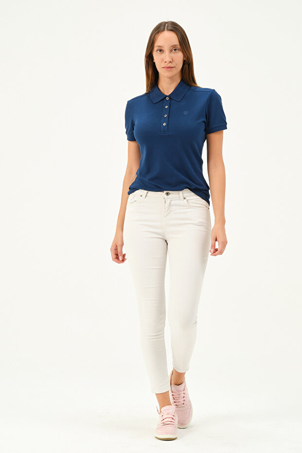 Women's Regular Fit Polo Neck T-shirt