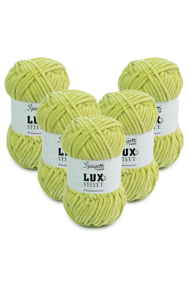 Lux Velvet 5-Piece Pistachio Green Hand Knitting Yarn