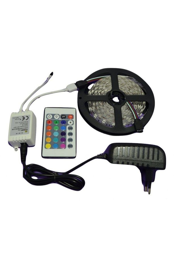 5mt Kumandalı Işıldak Rgb Şerit Led Lamba Iç Ve Dış Mekan Silikon Yapışkanlı Aydınlatma - 3