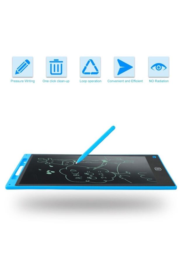 Writing Tablet Lcd 8.5 Inç Dijital Kalemli Çizim Yazı Tahtası Grafik Not Yazma Eğitim Tableti Mavi - 7