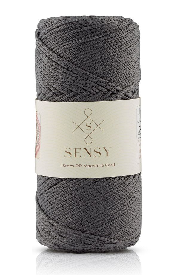 1.5 Mm - 100 gr Polyester Makrome Ipi Koyu Gri 150 M Polyester Makrome Ip Supla Ip Ve Çanta Ipliği - 1