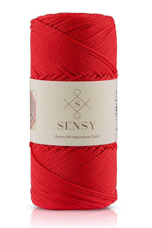 1.5 Mm - 100 gr Polyester Makrome Ipi Kırmızı 150 M Polyester Makrome Ip Supla Ip Ve Çanta Ipliği - 1