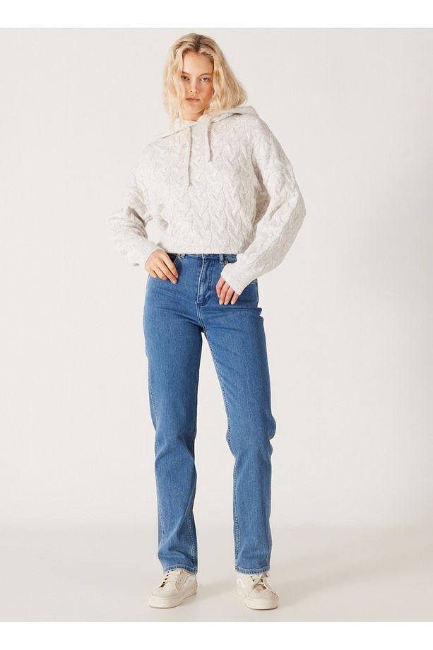 Yüksek Bel Dar Paça Regular Fit Sarı Kadın Denim Pantolon W27M68231-Sarı - 1
