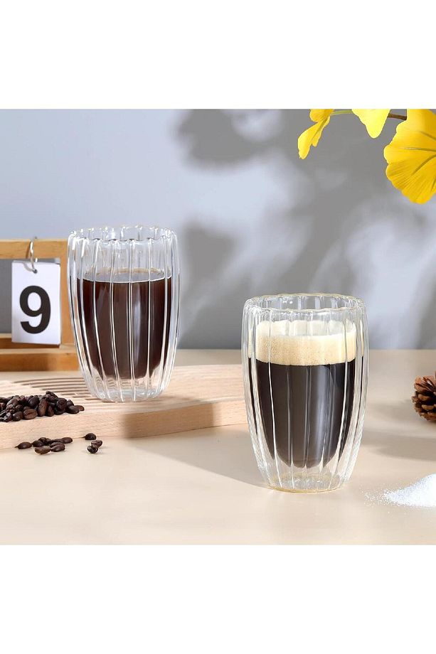 Isıya Dayanıklı Borosilikat Çift Çidarlı Burgulu 350 Ml Bardak DMR-2666 - 3
