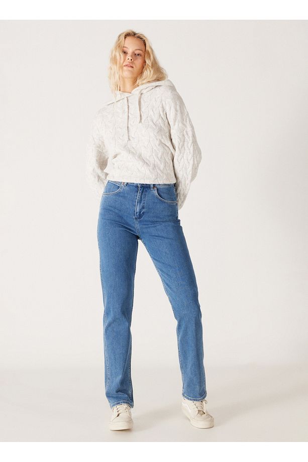 Yüksek Bel Dar Paça Regular Fit Sarı Kadın Denim Pantolon W27M68231-Sarı - 4