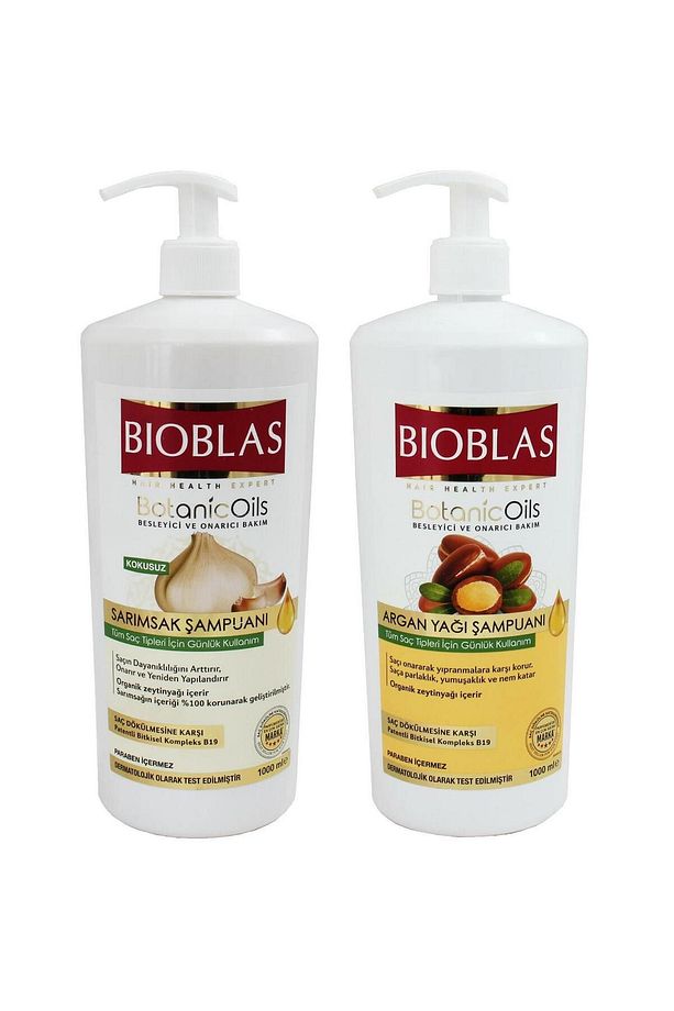 Kokusuz Sarımsak Şampuanı 1000 Ml + Argan Yağı Şampuanı 1000 Ml - 1