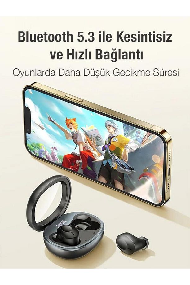 Bluetooth Vers.5.3 Transparan Kapaklı 300mah Bataryalı Bluetooth Kulaklık Kulakiçi Bluetooth - 4