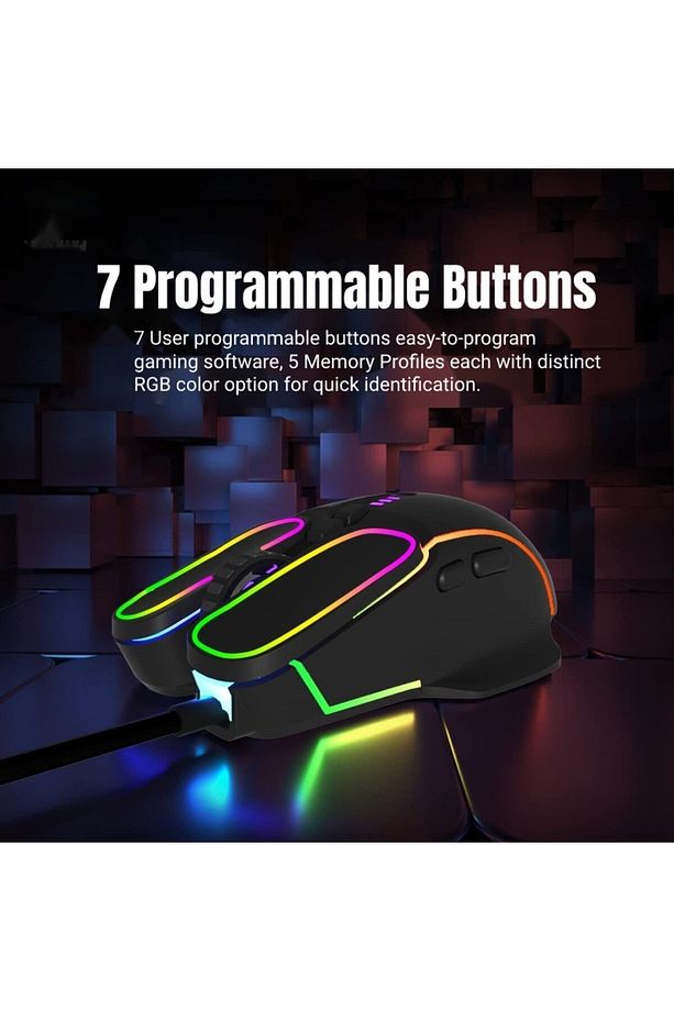Gaming Oyuncu Mouse Makro Tuşlu Rgb Ledli Ayarlanabilir Dpı - 2
