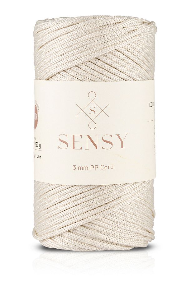 3 Mm - 250 gr Polyester Makrome Ipi Ekru 120 M Polyester Makrome Ip Supla Ip Ve Çanta Ipliği - 1