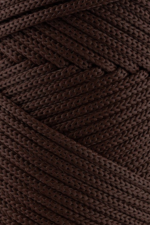 3 Mm - 250 gr Polyester Makrome Ipi Kahverengi 120 M Polyester Makrome Ip Supla Ip Ve Çanta Ipliği - 3