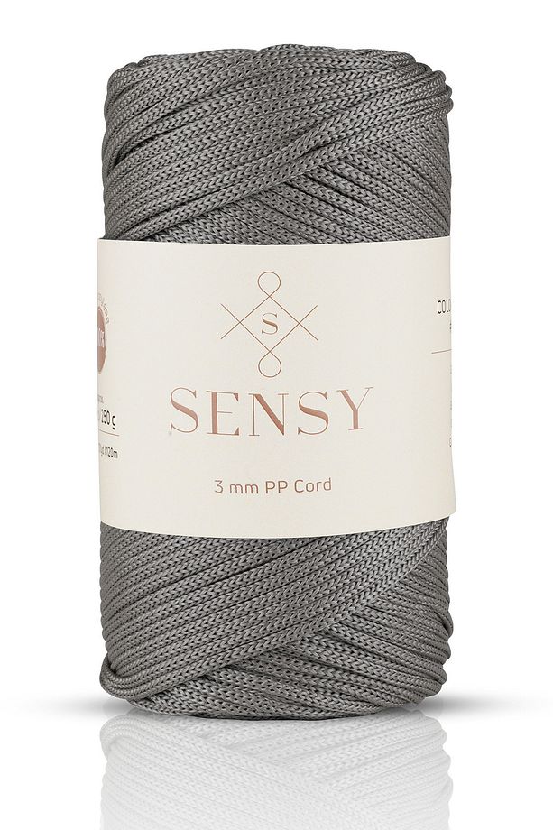 3 Mm - 250 gr Polyester Makrome Ipi Gri 120 M Polyester Makrome Ip Supla Ip Ve Çanta Ipliği - 1