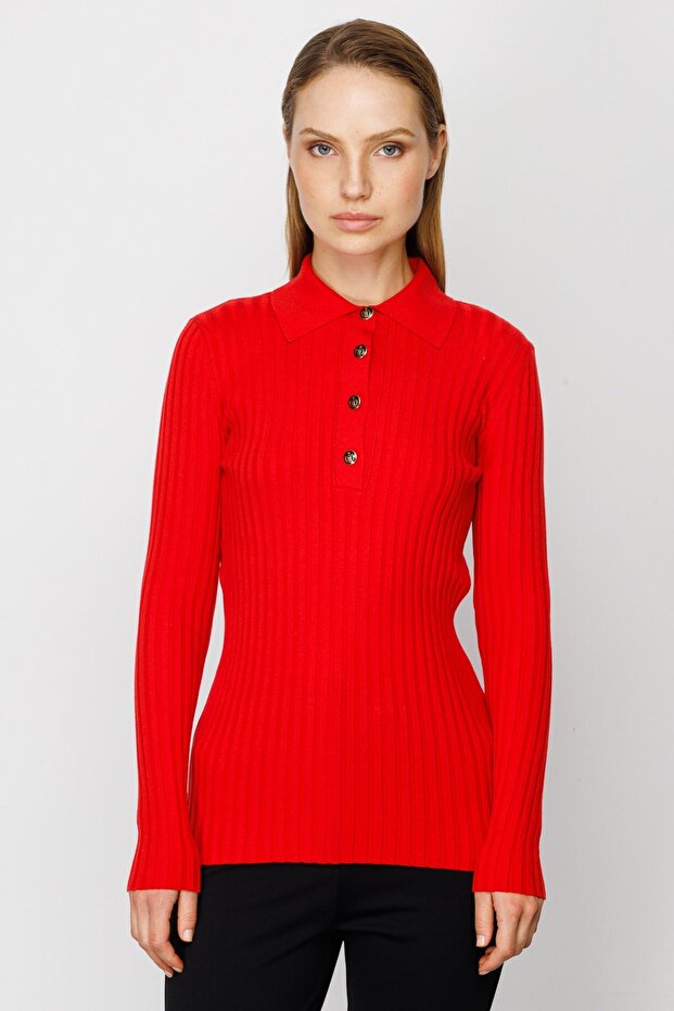 ON Gömlek Yaka Fitilli Triko - 1