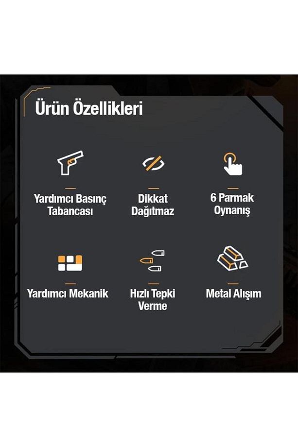 Polham 2 Adet Set Tüm Telefonlara Uyumlu Oyun Tetik Tuşu, Mekanik 6 Parmak Pubg Joystick Tetik Tuşu - 5
