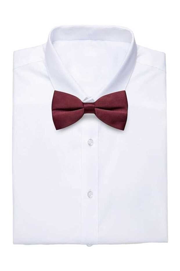 Men's Solid Color Satin Bow Tie - 7