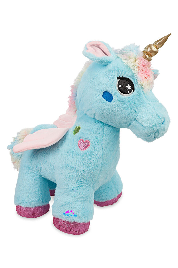 Peluş Dev Boy Sevimli Unicorn At Pony Oyuncak 80 Cm - 1