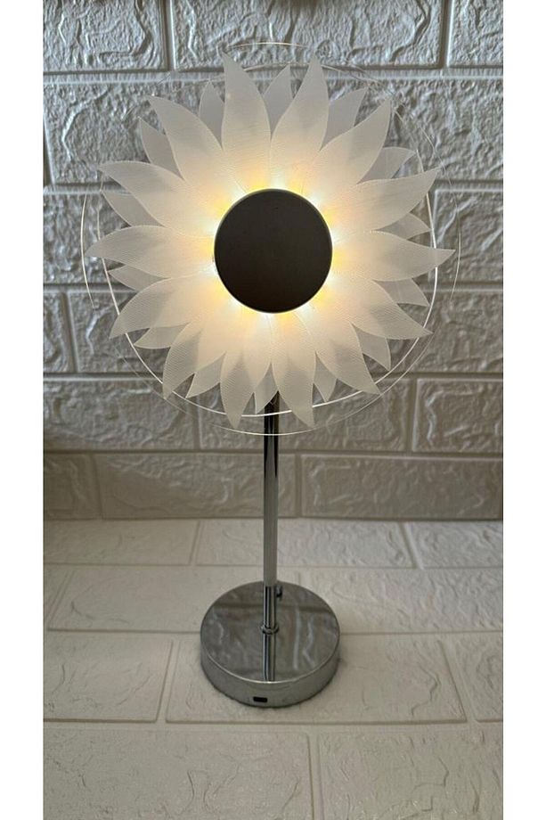 Lw-17 Şarjlı Ayçiçek Kristal Elmas Masa Lambası Dokunmatik Romantik Akrilik Led Gece Lambası - 2