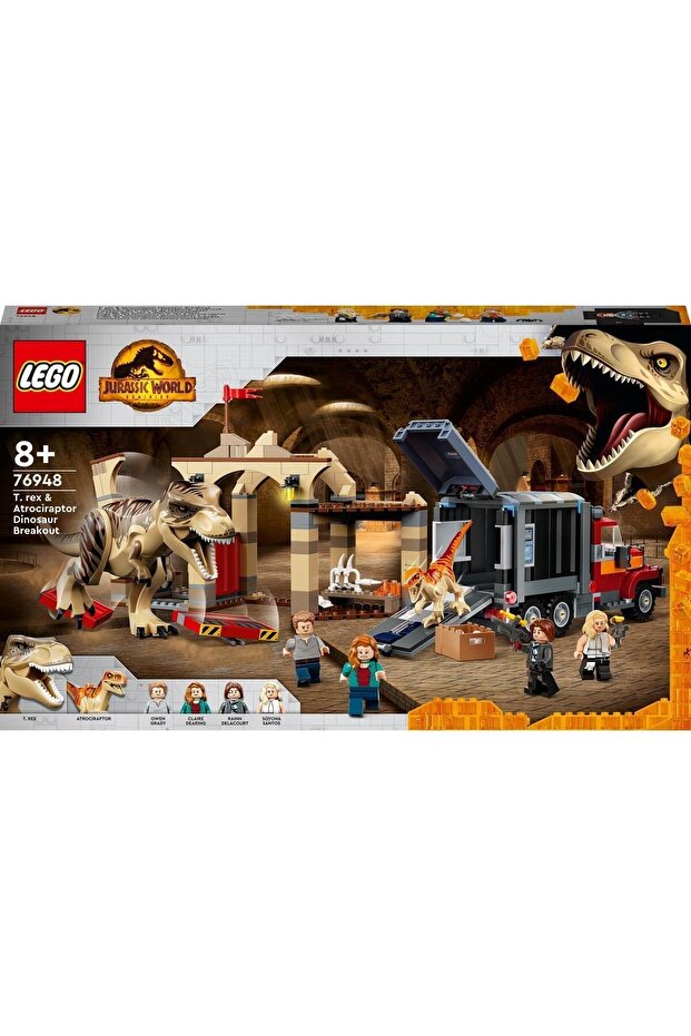 ® Jurassic World T. rex ve Atrociraptor Dinozor Kaçışı 76948 - Oyuncak Yapım Seti (466 Parça) - 4