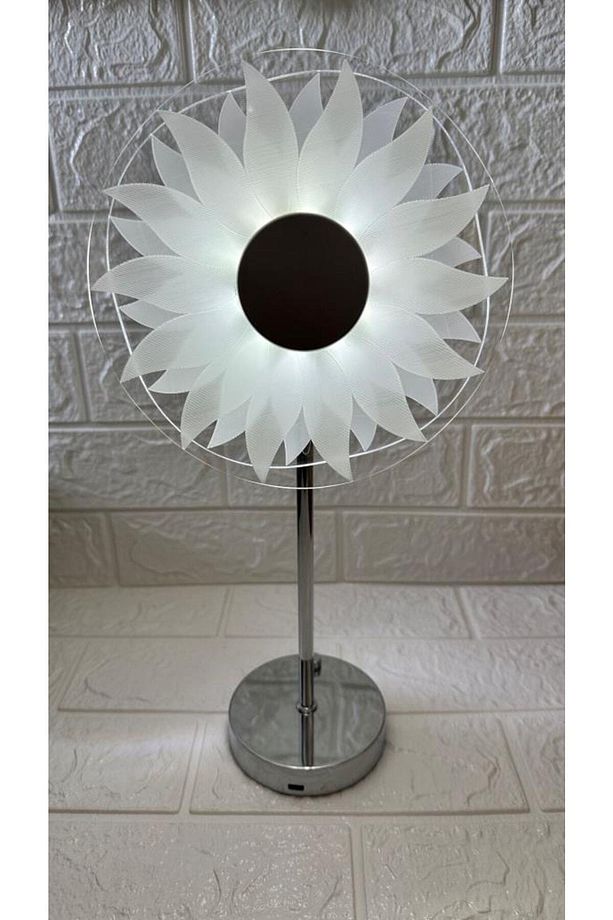 Lw-17 Şarjlı Ayçiçek Kristal Elmas Masa Lambası Dokunmatik Romantik Akrilik Led Gece Lambası - 3