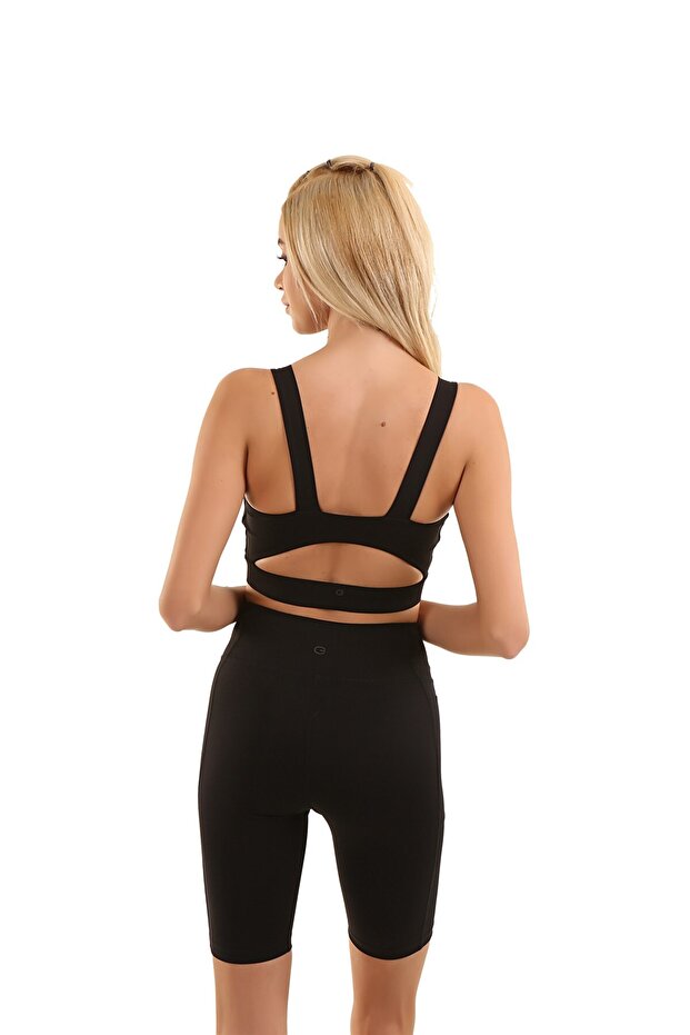Siyah Sırt Dekolteli Bra - 5