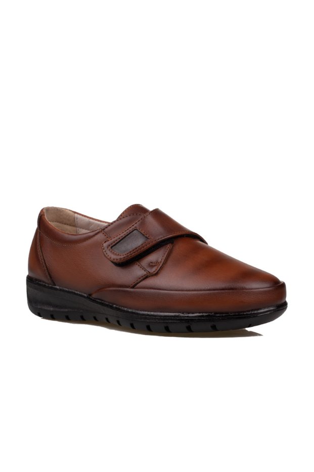 Tan Velcro Comfortable Flat Sole Mother Shoes