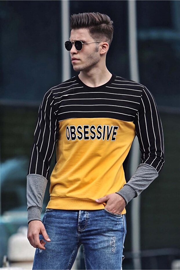 Baskılı Sarı Sweatshirt 4184 - 2