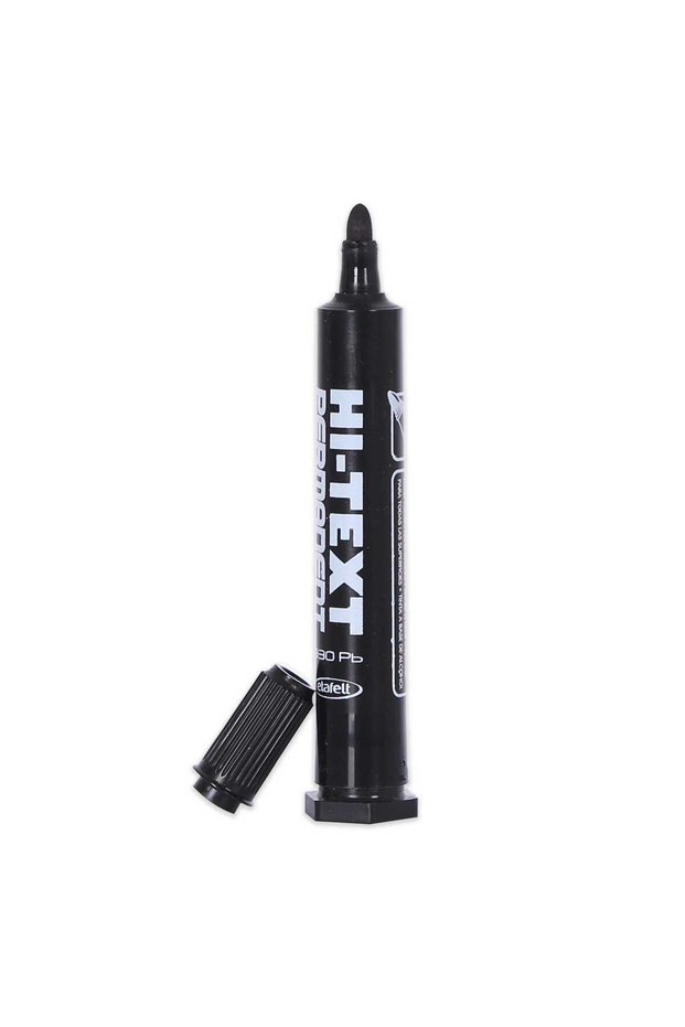 Hi-text Round Tip Black Parcel Pen 12 Pieces