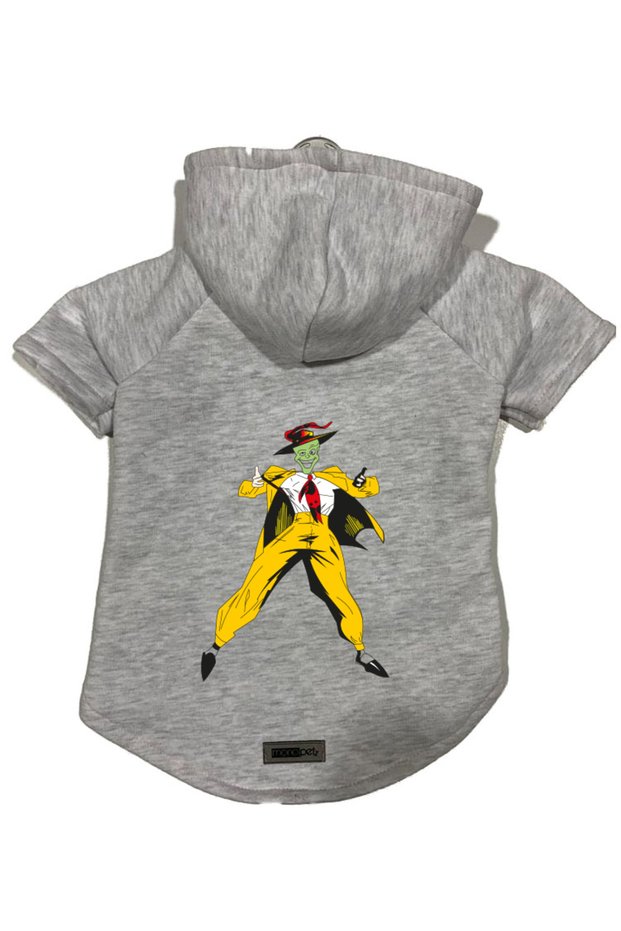 Hooded Fleece Sweatshirt Dog and Cat Outfit & Dress - Gray Mask