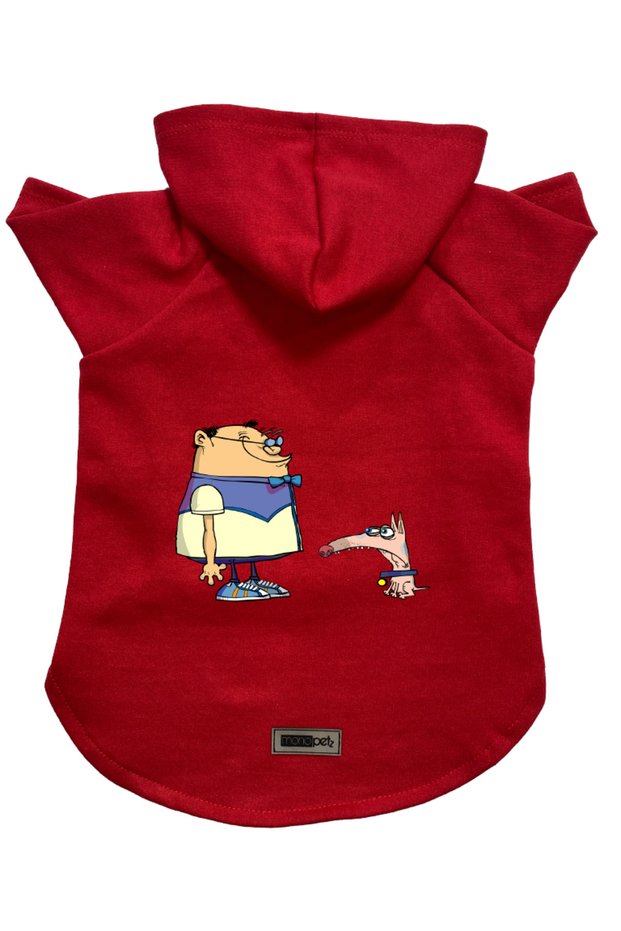 Hooded Fleece Sweatshirt Dog and Cat Outfit & Gown - Red Cando - Size XS