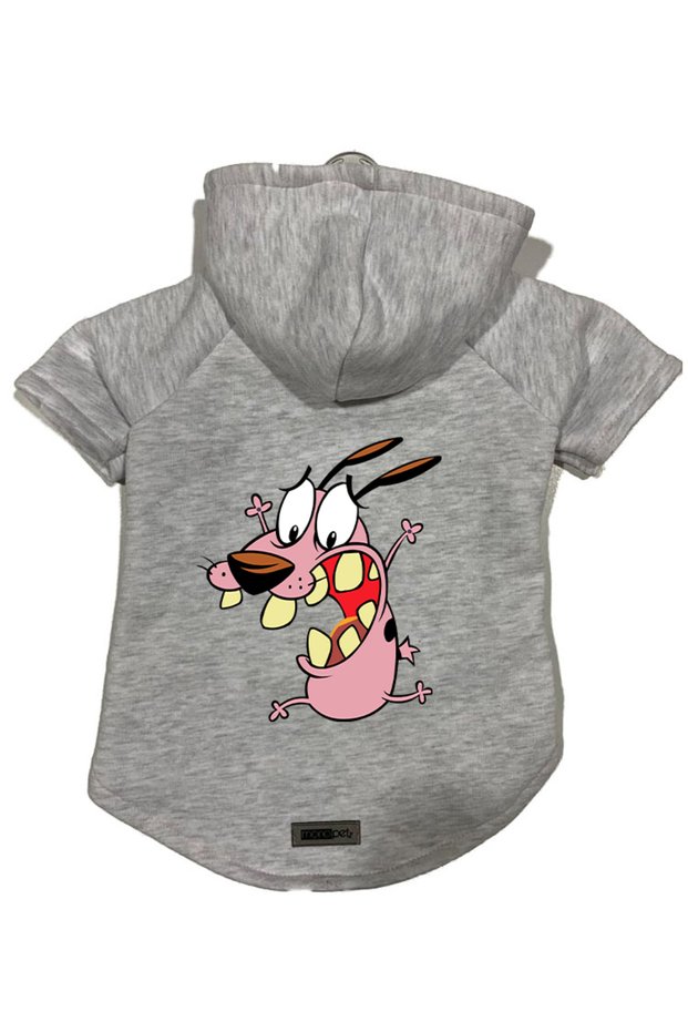 Hooded Fleece Sweatshirt Dog and Cat Outfit & Dress - Gray Courage - Size L