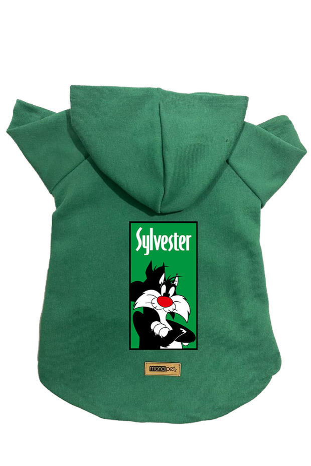 Hooded Fleece Sweatshirt Dog and Cat Outfit & Dress - Green Sylvester