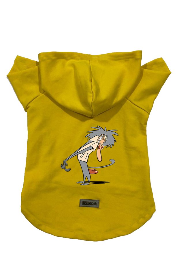 Hooded Fleece Sweatshirt Dog and Cat Outfit & Dress - Yellow IR005 - Size M