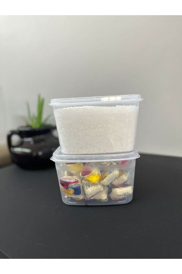 2 Adet Huge Toz Ve Tablet Deterjan Saklama Kutusu Deterjan Saklama Kabı - 2 Litre - 4