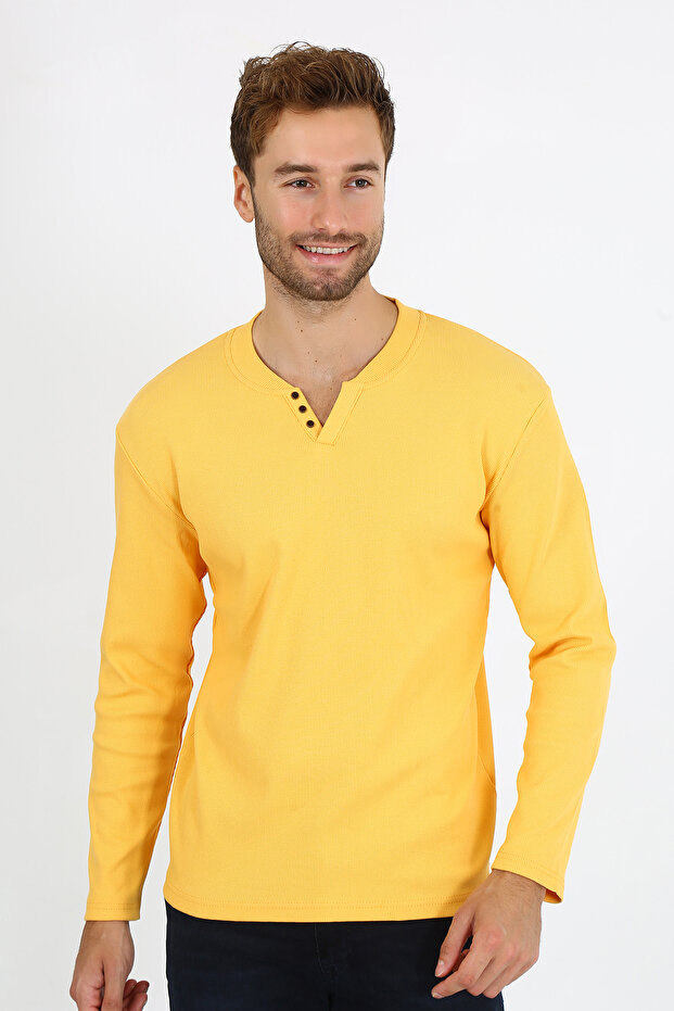 - 5524 New Season V-Cut Buttoned Brow Ribbed Knit Zak Standard Fit – Suitable for Daily Use