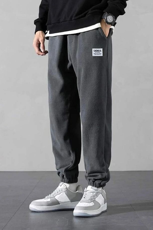 Polar Kumaş Oversize Antrasit Erkek Eşofman Altı Oversize Eşofman - 1